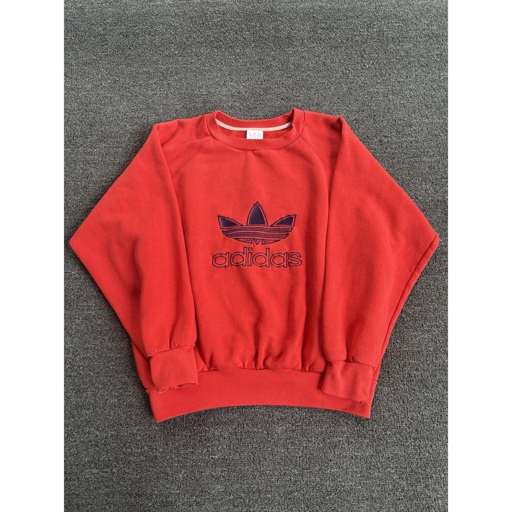 Vintage Adidas Trefoil Logo Sweatshirt Red Crewneck Made in Korea